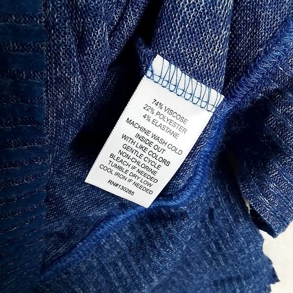 Per Se Womens Sweater 3X Blue Long Sleeve Knit Top Relax Fit Scoop Neck‎ Ribbed - Picture 9 of 12